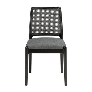 Silla de Comedor Genia de Madera de Teca Sólida con Cojín, Diseño Moderno, Acabado Negro, para Hogar, Hotel, Apartamento o Villa - Product Image 2