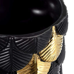 Vase à fleurs décoratif de table de conception antique Vase noir et or pour la maison Vases et pots de fleurs décoratifs de table d'appoint de salon - Product Image 2