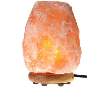 Lampe de sel de l'Himalaya rose avec variateur d'intensité, base en bois et pierre naturelle, décoration, cadeau naturel, Peshawar, Pakistan - Product Image 6