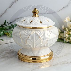 Luxury PVD Coated Gold Finish Aluminum Eco-friendly 100% Natural Anti-Odour Incense <b>Burner</b> Arabic <b>Bukhoor</b> Mabkhara for Home Gift - Product Image 1