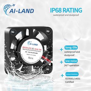 מאוורר צירי שקט 40x40x15 מ\\\"מ לקירור פליטה, זרימת אוויר גבוהה, עמיד למים בתקן IP68, 12V, פלסטיק, יצרן ציוד מקורי, מפוח DC, מסב כדורי כפול, יצרן עיצוב מקורי - Product Image 5