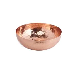 Round hammered copper serving <b>bowl</b> suitable for serving biryani <b>curries</b> vegetables lentils desserts or festive sweets - Product Image 4