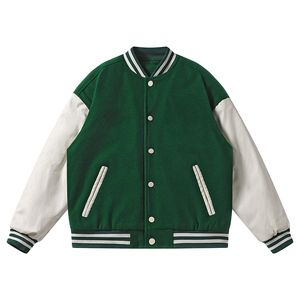 Veste de baseball universitaire unisexe en coton de qualité supérieure, style décontracté avec logo personnalisé imprimé sur le devant, tissu en toile - Product Image 1