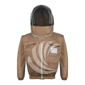 Chaqueta de Seguridad para Apicultura de Algodón Marrón, Ropa Protectora con Velo Protector, Proveedor de Pakistán - Product Image 1