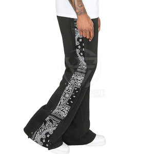 Custom Style Breathable Fabric Elastic Waist Relaxed Modern Casual Clothing Lightweight Feel Daily <b>Men</b> Flared <b>Sweat</b> <b>Pant</b> - Product Image 4