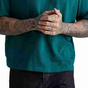 Boxy Fit camiseta en blanco personalizado hombres francés Terry sudor Camiseta 100% algodón orgánico camiseta 300 GSM peso pesado camiseta de gran tamaño - Product Image 5