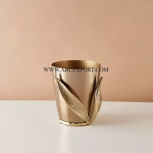 Fait de laiton et de verre grande taille intérieur maison décorative poubelle haute exigence Unique nouveau Look fantaisie poubelle vente - Product Image 3