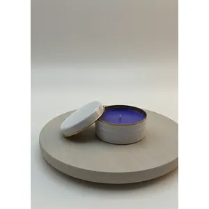 Luxurious Purple Tin Candle Lavender Scent Aromatherapy <b>Paraffin</b> Wax for Home Decoration for Valentine's Day Bath for Holidays - Product Image 2