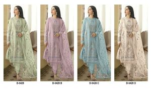 Belle tenue robe renard Georgette Salwar Suit & Dupatta avec multi fils et séquence Zari broderie point travail à la main - Product Image 2