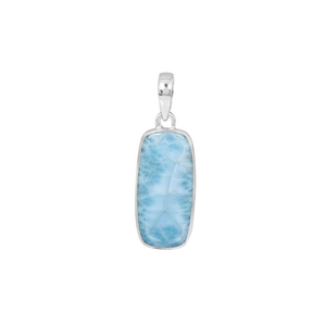 Colgante de Plata de Ley 925 con piedras preciosas de Larimar Natural chapadas en plata Ajuste de bisel clásico Colgante de moda para mujer. - Product Image 2