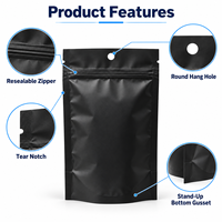 Groothandel Luxe Polyethyleen Zwarte Op maat gemaakte Logo-druk Mat Zwart Vochtbestendige Ritszak Staande Pouch PET/PE Zak voor Huisdierenvoer