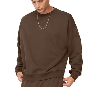 Sudaderas de hombre de material polar de servicio OEM algodón de alta calidad personalizado 420GSM suéter de cuello redondo para Hombre Sudaderas básicas - Product Image 1