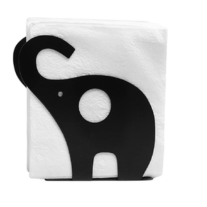 Elegante soporte de papel tisú de acero inoxidable negro mate diseño de elefante impermeable para decoración de bodas y uso de mesa - Product Image 2