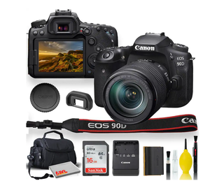 Appareil photo reflex numérique EOS 90D authentique et unique avec objectif 18-135 mm, étui rembourré, carte mémoire et plus encore - Ensemble de démarrage - Product Image 2
