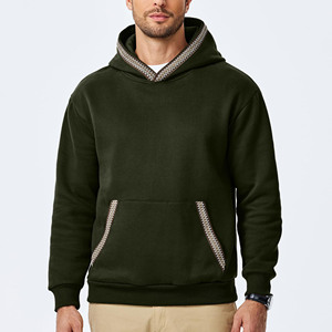 Vente en gros de sweats à capuche unisexes à imprimé logo personnalisé de haute qualité avec bas côtelé et cordon de serrage grande taille pour hommes - Product Image 2