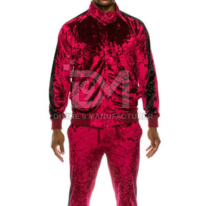Ensembles de survêtements en velours personnalisés de grande taille pour hommes de haute qualité, écologiques et respirants à motif uni pour l'hiver - Product Image 4