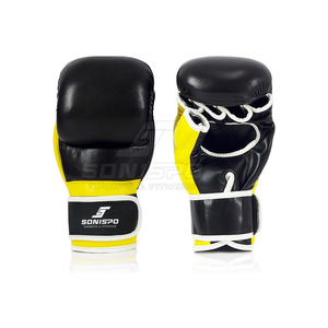 Venta directa de fábrica, guantes de cuero MMA personalizables, guantes de entrenamiento con cordones, servicio OEM, boxeo que absorbe la humedad de alta calidad - Product Image 1