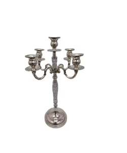 Wholesale Bulk Wedding Decorative Candle Stand Nickel Finishing Latest Design Candle Pillar Holder Handmade Customized - Product Image 1