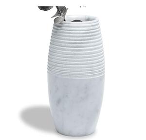 Nuevo diseño de costilla, jarrón de mármol cilíndrico de mesa, jarrón de porcelana de estilo breve moderno con mármol de alta calidad - Product Image 1