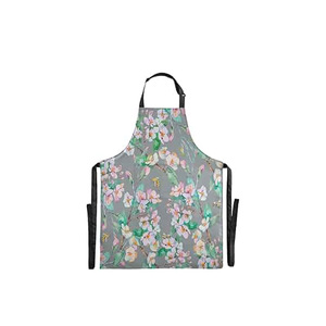 Vente directe d'usine 100% coton lin impression personnalisée réglable cuisine tablier de cuisine ensemble - Product Image 5