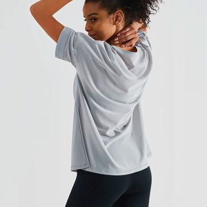 T-shirt en coton respirant à manches longues et col rond pour femmes, taille plus, décontracté, avec logo personnalisé - T-shirt doux avec votre propre logo - Product Image 2