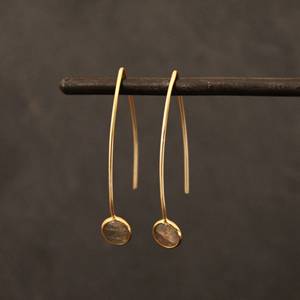 Superb Gold <b>Hoop</b> <b>Earrings</b> Labradorite <b>Hoops</b> Gold Vermeil <b>Earring</b> 925 <b>Silver</b> <b>Earring</b> Round Faceted Labradorite Gemstones <b>Earring</b> - Product Image 1