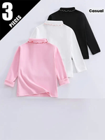 Großhandel Bio 100% Baumwoll-Jersey Atmungsaktive Umweltfreundliche Schnelltrocknende O-Ausschnitt Cartoon Langarm Anpassbare Mädchen T-Shirts