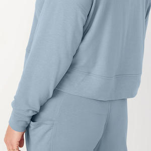 Sudaderas lisas de cuello redondo de alta calidad, ropa de calle con logotipo personalizado, sudadera para mujer, suéteres personalizados para mujer - Product Image 3