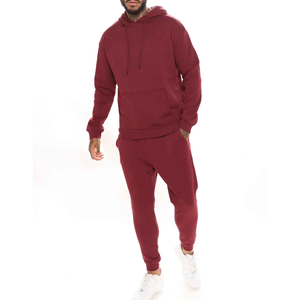 Conjunto de chándal informal de 2 piezas para hombre Sudadera con capucha de manga larga y pantalones de chándal para correr Trajes de chándal teñidos lisos - Product Image 2