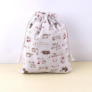 Polyester Fabric Pouch Open Drawstring <b>Bag</b> Cute Animal Plant Print Kids Travel Shoes <b>Storage</b> Makeup Case Xmas Gift - Product Image 2