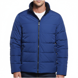 Veste d'hiver personnalisée pour homme, veste safari grande taille, veste en tissu d'automne avec fermeture éclair, col montant, fourrure et peluche pour homme, service OEM - Product Image 5