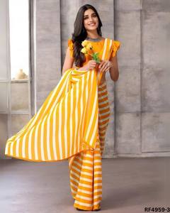 Bold Printed Soft Georgette <b>Saree</b> with Vibrant Contrast and Matching blouseIdeal for Festive Wear Casual Parties and Daily Style - Product Image 5