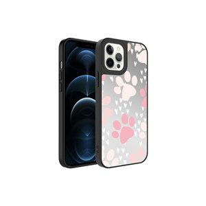 Coque de téléphone de luxe à motif miroir pour iPhone 12 Pro Max, en silicone brillant, finition électroplaquée, protection de l'appareil photo, vente au détail - Product Image 1