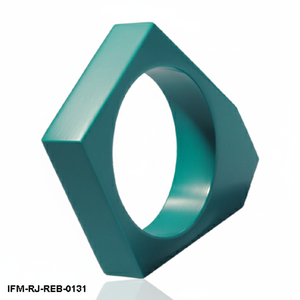 Brazalete de Resina Asimétrico Único, Brazalete Geométrico Azul Verde Azulado, Joyería de Resina Modernista Hecha a Mano para Mujer - Product Image 1