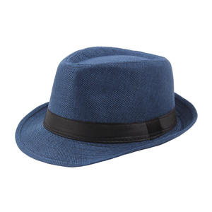 Chapeaux Fedora unisexes personnalisés de haute qualité, chapeaux Fedora ronds pour femmes et hommes, en acrylique uni, printemps été - Product Image 2
