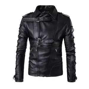 Venta al por mayor paquistaní Chaquetas de cuero Fabricante Cinturón Lado Casual Chaqueta de cuero para los hombres Nuevo diseño OEM Chaquetas de cuero