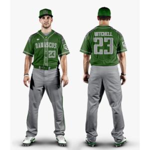 Uniforme de béisbol cosido de alta calidad, conjunto completo, Jersey, pantalones, gorra de talla grande, 100% de poliéster, transpirable, de secado rápido, diseñado para la escuela - Product Image 5