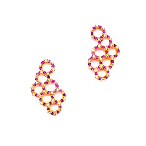 Boucles d'oreilles Web Fiançailles Mariage Porter Argent Sterling 925 Gemme Plaqué Or Femmes Porter Traditionnel - Product Image 2