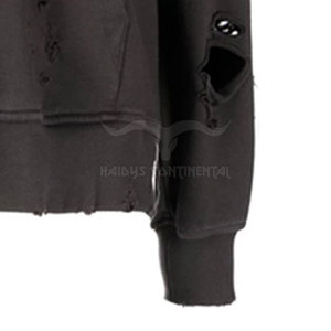 เสื้อฮู้ดฟลีซผู้ชายแบบใหม่ล่าสุด ดีไซน์ขาดๆ แต่งสีและโลโก้ได้ตามต้องการ ระบายอากาศได้ดี ผลิตจากวัสดุคุณภาพเยี่ยม บุซับในอย่างดี สีพื้น ย้อมสีเรียบๆ สำหรับฤดูหนาว - Product Image 3