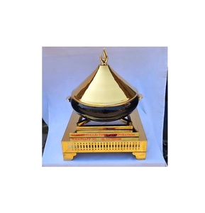 Chauffe-plat moderne plaqué or élégant décoratif pour buffet plat de service rond en acier inoxydable pour hôtel et restauration - Product Image 6