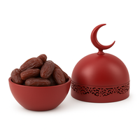 Boîte de fruits secs à couvercle en croissant de miel Conteneur de stockage de fruits secs de qualité supérieure pour les cadeaux du Ramadan Eid Plateau décoratif pour la maison islamique