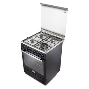 Cuisinière à gaz 4 zones Four électrique PEMA 64 LSG Noir Classe A (60x60x84,7cm) - Product Image 2