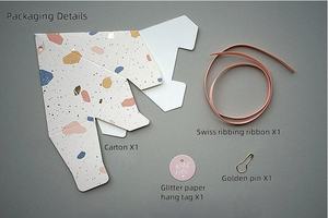 2026 Pyramid Candy <b>Box</b> Muted Pink Terrazzo Wedding Favor Triangle Chocolate <b>Box</b> Reusable Eco-Friendly Ribbon Gift Bag W/Card - Product Image 4