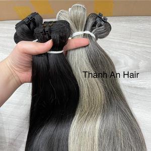 Producto caliente Calidad de lujo Natural Liso Vietnamita Raw Extensión de trama de cabello humano Longitud completa Estilo recto - Product Image 3