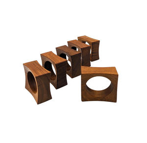 ชุดแหวนผ้าเช็ดปากไม้8ชิ้นสำหรับตกแต่งงานหัตถกรรม - Product Image 4