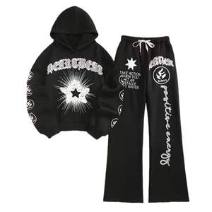 Survêtements graphiques OEM pour hommes Ensemble de survêtements 2 pièces Ensemble de sweat à capuche à manches longues et pantalon de survêtement Ensemble de survêtements personnalisés avec motif sérigraphié - Product Image 1