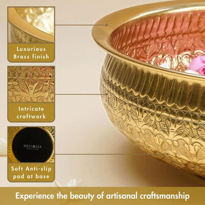 Cuenco Urli dorado de latón Latón exquisito para meditación y relajación contemporáneas y tradicionales - Product Image 2