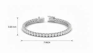 Bracelet tennis pour femme en or 14 carats et diamants ronds classiques naturels - Product Image 2