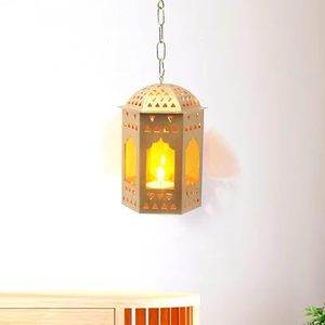 Nouvelles lumières solaires suspendues à la main lanterne solaire décorative de jardin extérieur décorations extérieures marocaines en métal étanche - Product Image 4