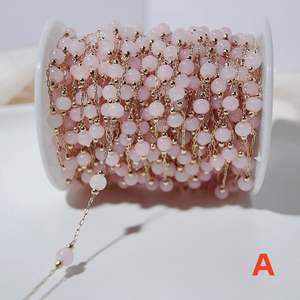 Cadena de Eslabones de Cuentas Redondas de Cuarzo Natural para Pulsera, Collar para Fabricación de Joyas, Collar de Cadena de Cuentas, Joyería de Alto Nivel - Product Image 2